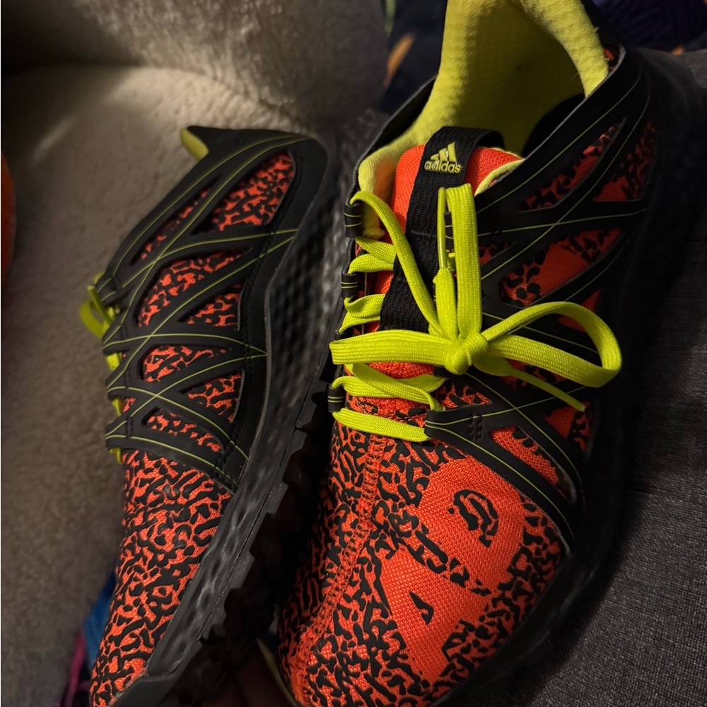 Adidas Neon orange Yellow and Black Patterned Sneakers - Picture 2 of 5